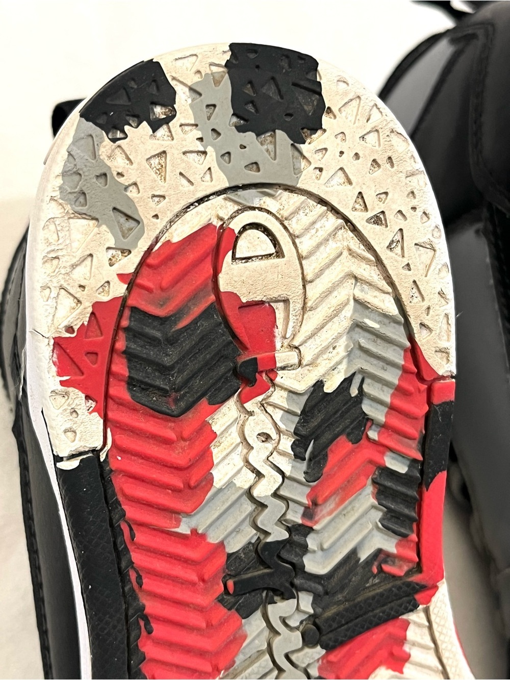 Champion Kids Light Gray & Black High-Top Sneakers with Red Accents Boys Size 4 - Picture 9 of 16